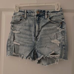 American Eagle Curvy Super Hi-Rise Shortie Denim Shorts Size 2